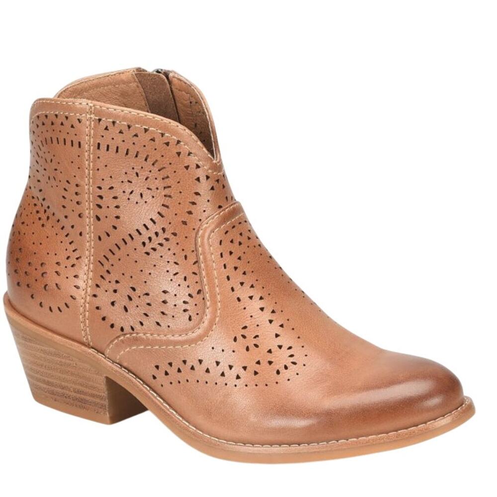 SOFFT Womens Alexia Ankle Boots Size 8 EU 39 Tan Brown Leather Booties NWOB